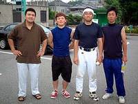 本塁打を放った田中、中島、植田、松本(左から)